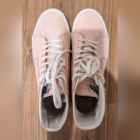 Vans Sk8-Hi Platform Sneaker (Women) Leather Pink Size 8 - Picture 5 of 11